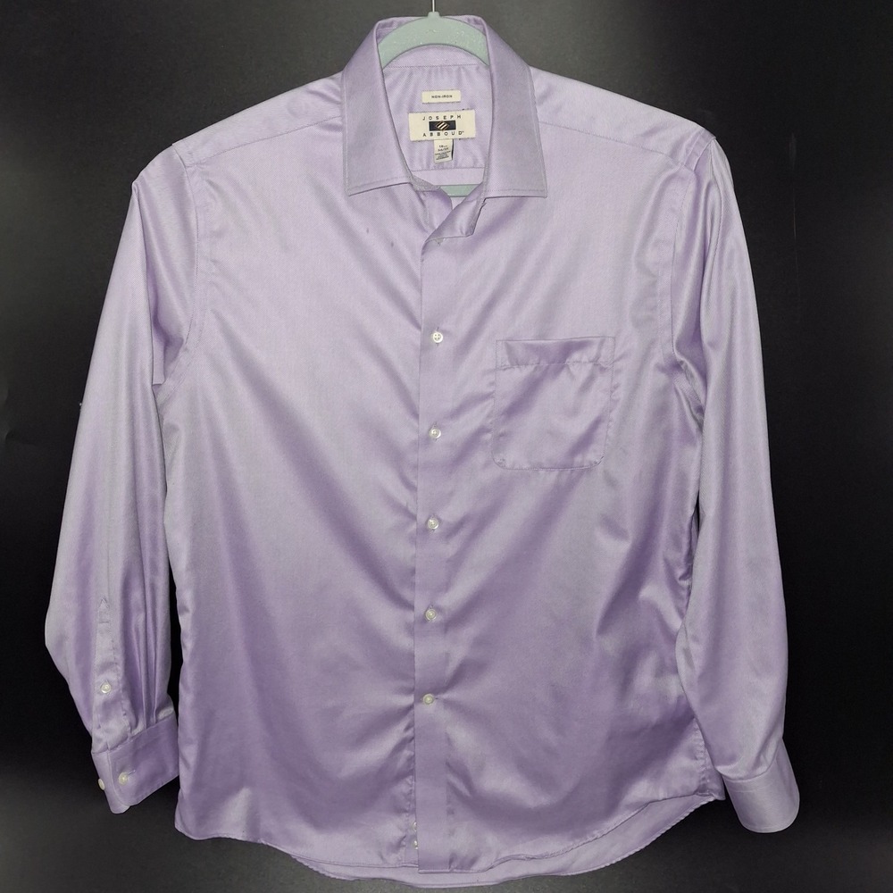 Joseph Aboud Men's Purple Texture 100% Egyptian Cotton Dress Shirt 16.5 34 35